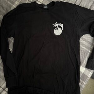 Stussy black long t shirt logo